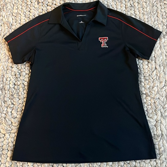 Texas Tech black open neck polo by Sport-Tek - Picture 7 of 8